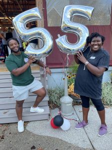 NCHS 55 year reunion Lance Class of 2015 and Brittany Wayman with the Alumni Foundation came to help