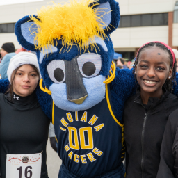 Pacers Boomer with NCHS Students