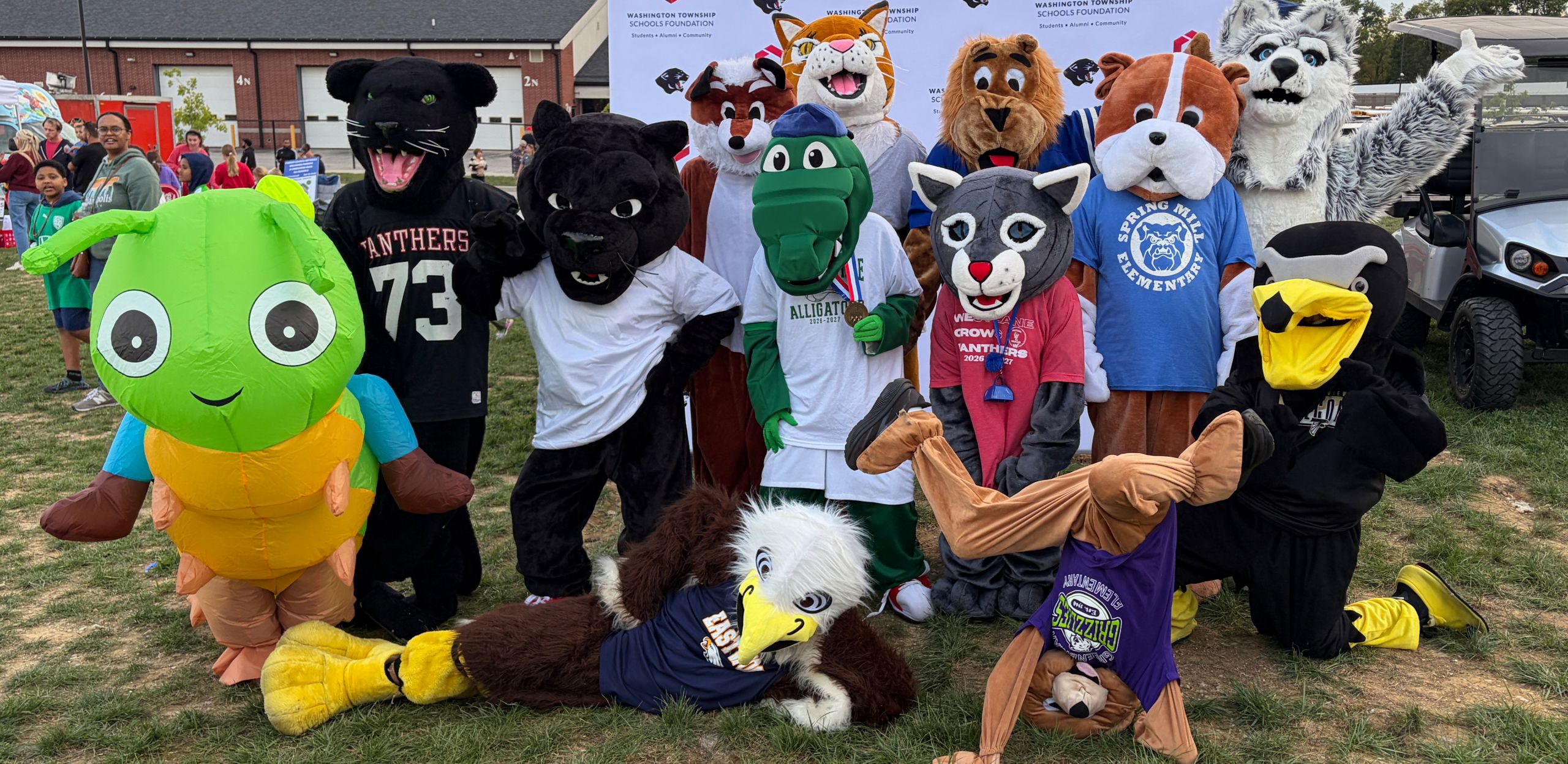 WTS Mascots at the 2026 North Central High School Homecoming Tailgate, hosted by the Washington Township Schools Foundation.